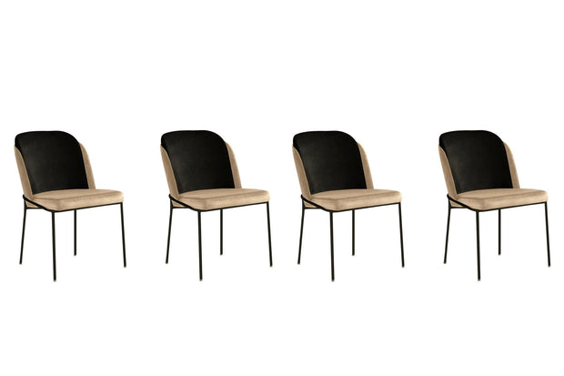 Set di 4 sedie da pranzo in velluto DR - 145 V4 Beige