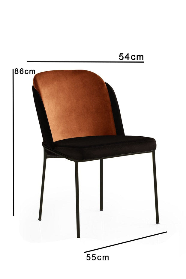 Set di 4 sedie da pranzo in velluto DR - 147 V4 Ruggine (3)