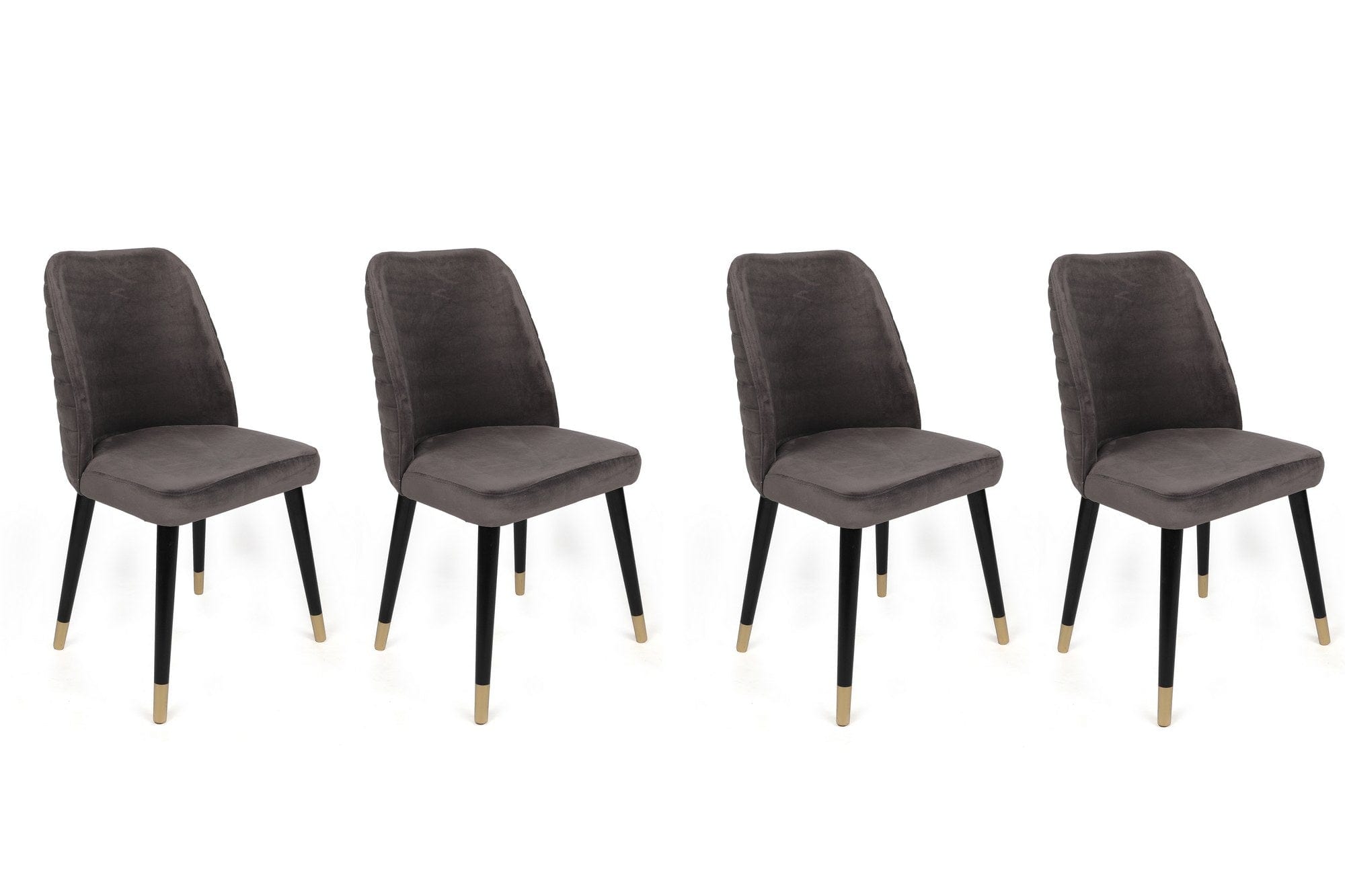 Set di 4 sedie da pranzo in velluto Hugo 361-V4 Antracite