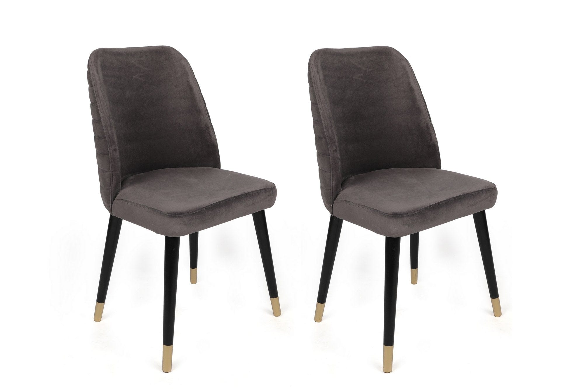 Set di 4 sedie da pranzo in velluto Hugo 361-V4 Antracite (1)