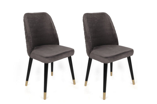 Set di 4 sedie da pranzo in velluto Hugo 361-V4 Antracite (1)