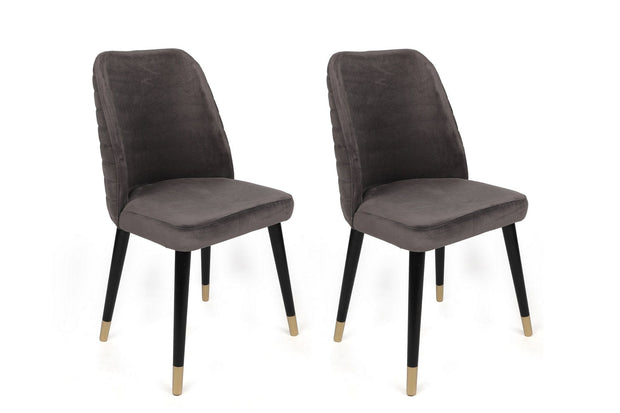 Set di 4 sedie da pranzo in velluto Hugo 361-V4 Antracite (1)