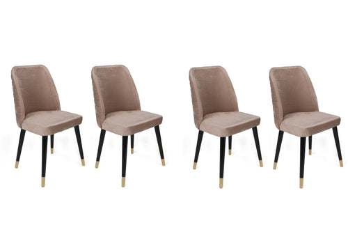 Set di 4 sedie da pranzo in velluto Hugo 364-V4 Beige