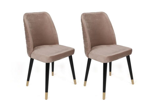 Set di 4 sedie da pranzo in velluto Hugo 364-V4 Beige (1)
