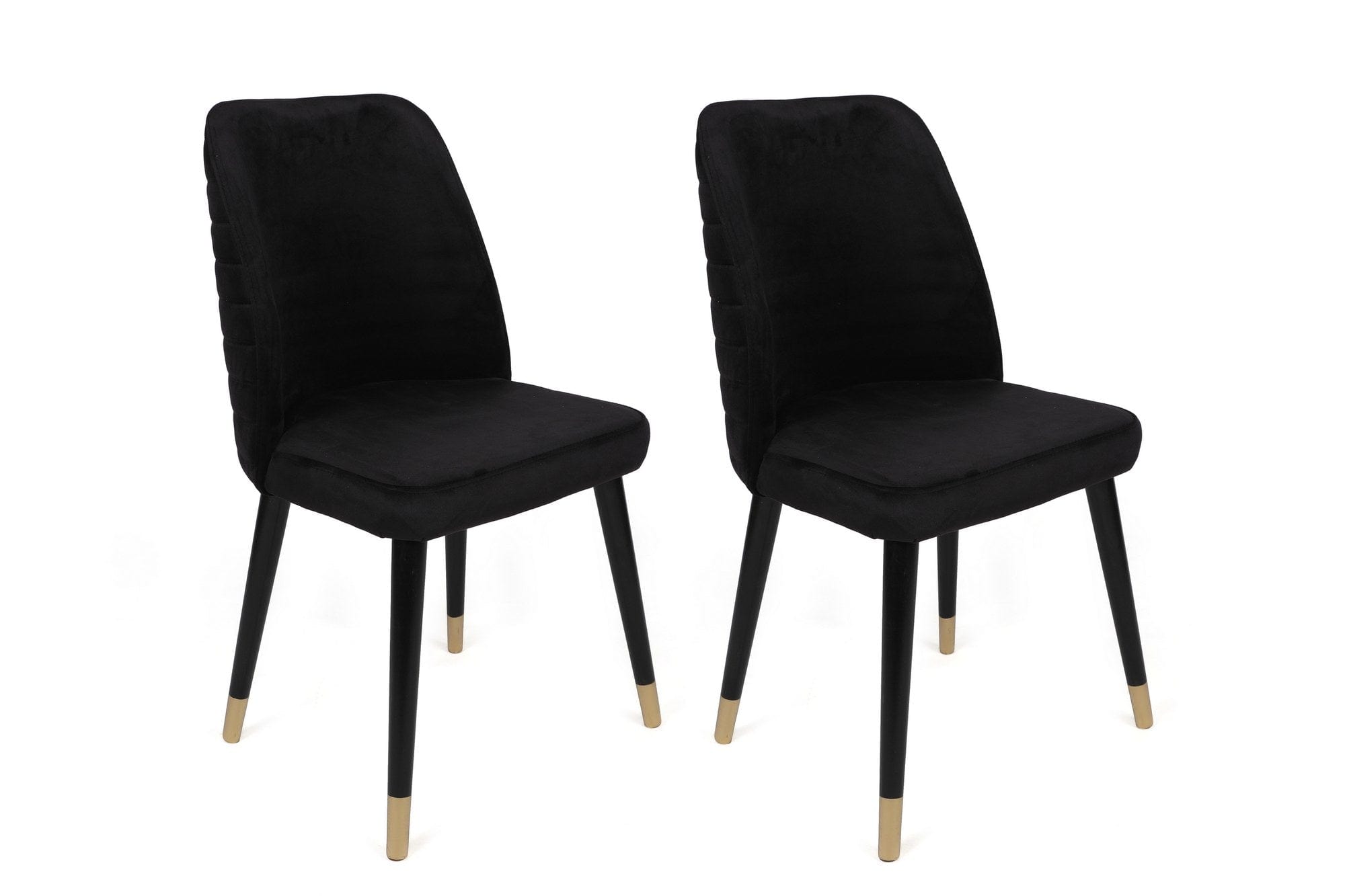 Set di 4 sedie da pranzo in velluto Hugo 366-V4 Nero (1)