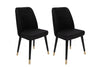 Set di 4 sedie da pranzo in velluto Hugo 366-V4 Nero (1)