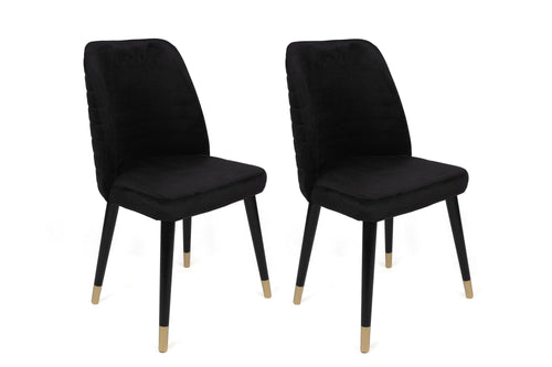 Set di 4 sedie da pranzo in velluto Hugo 366-V4 Nero (1)