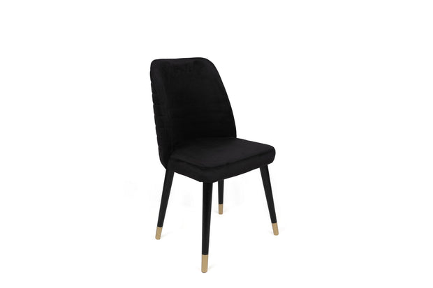Set di 4 sedie da pranzo in velluto Hugo 366-V4 Nero (2)