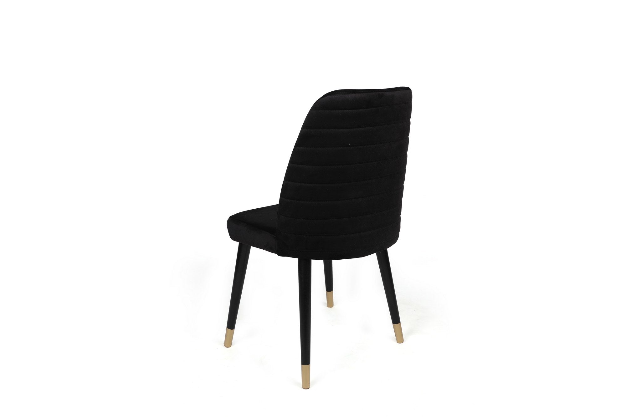 Set di 4 sedie da pranzo in velluto Hugo 366-V4 Nero (3)