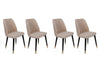 Set di 4 sedie da pranzo in velluto Hugo 367-V4 Crema