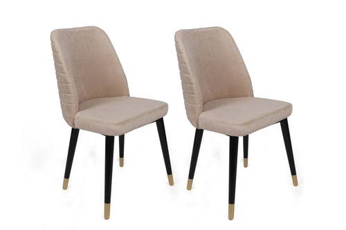 Set di 4 sedie da pranzo in velluto Hugo 367-V4 Crema (1)