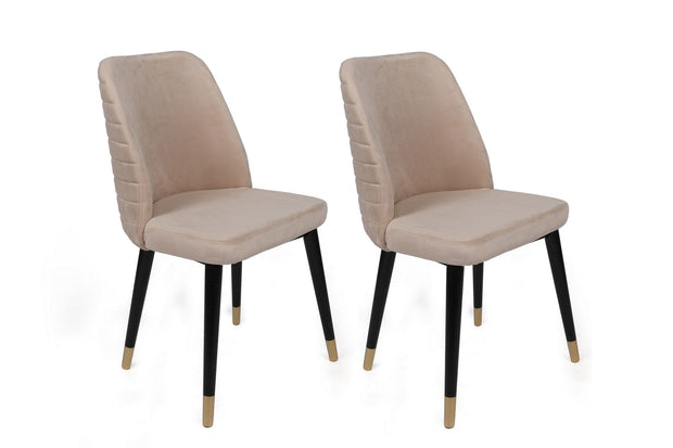 Set di 4 sedie da pranzo in velluto Hugo 367-V4 Crema (1)