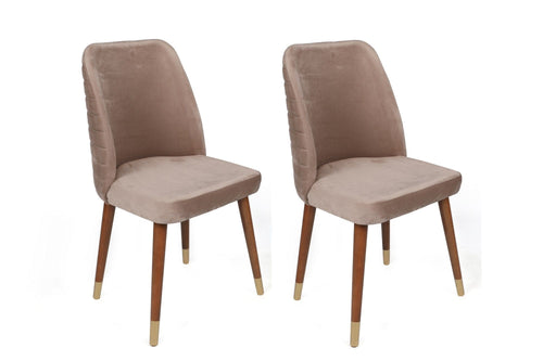 Set di 4 sedie da pranzo in velluto Hugo 384-V4 Beige (1)