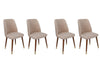 Set di 4 sedie da pranzo in velluto Hugo 387-V4 Crema