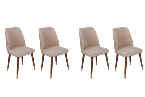 Set di 4 sedie da pranzo in velluto Hugo 387-V4 Crema