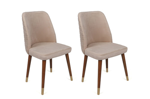 Set di 4 sedie da pranzo in velluto Hugo 387-V4 Crema (1)
