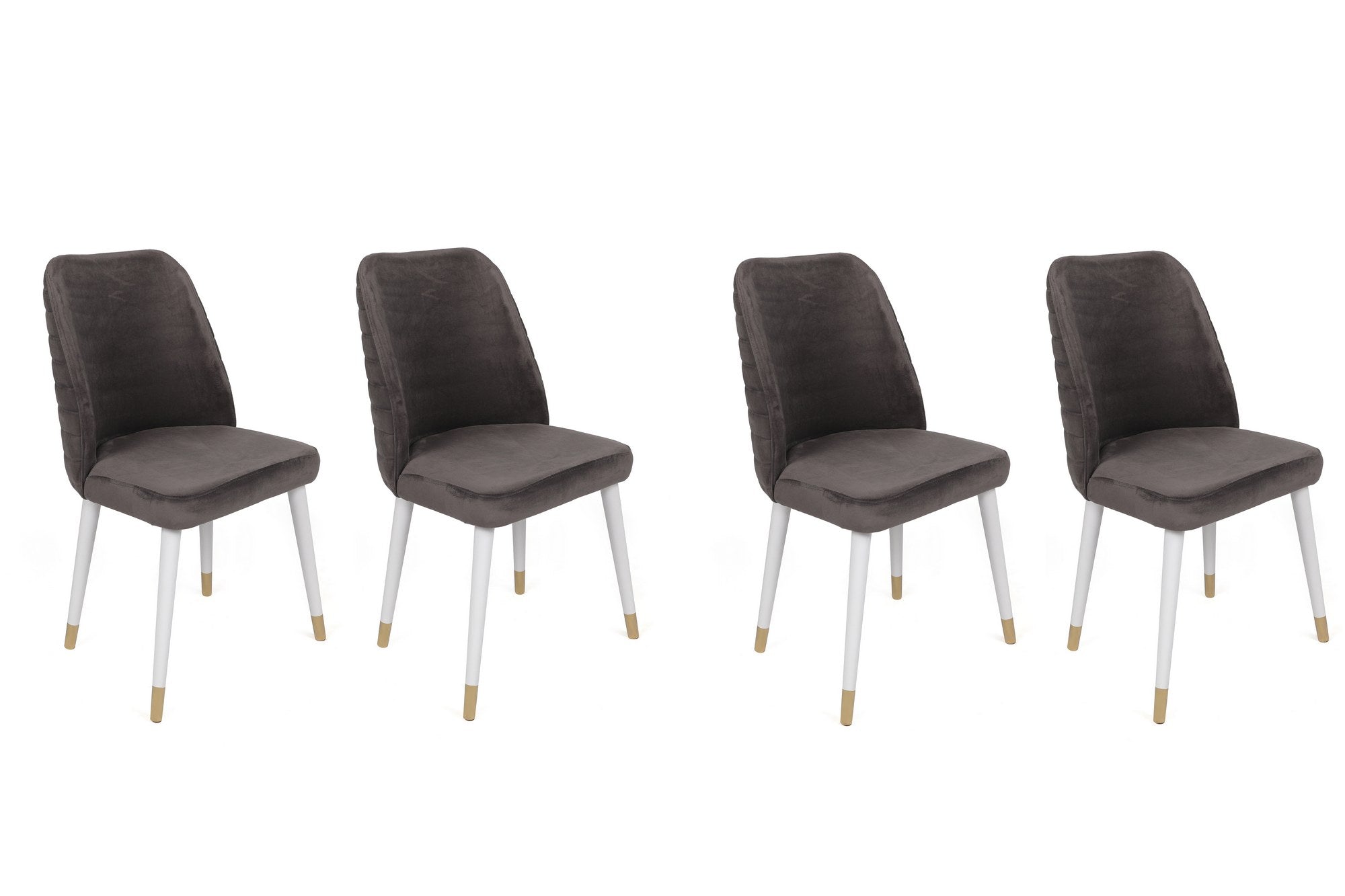 Set di 4 sedie da pranzo in velluto Hugo 401-V4 Antracite