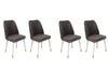 Set di 4 sedie da pranzo in velluto Hugo 401-V4 Antracite