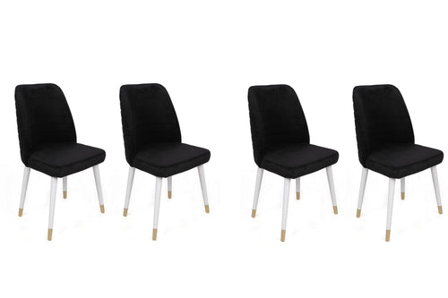 Set di 4 sedie da pranzo in velluto Hugo 406-V4 Nero
