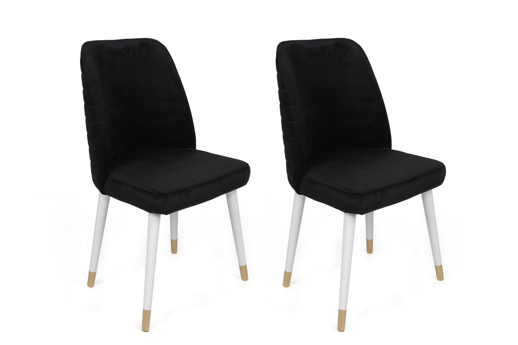 Set di 4 sedie da pranzo in velluto Hugo 406-V4 Nero (1)
