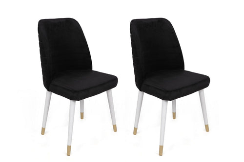 Set di 4 sedie da pranzo in velluto Hugo 406-V4 Nero (1)