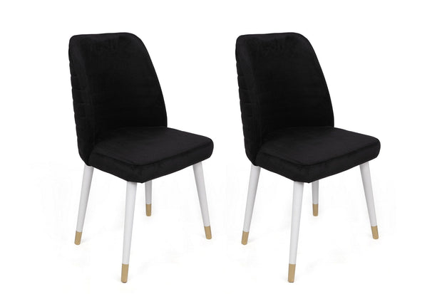 Set di 4 sedie da pranzo in velluto Hugo 406-V4 Nero (1)