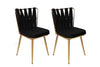 Set di 4 sedie da pranzo in velluto Kuşaklı-211 V4 Nero (1)