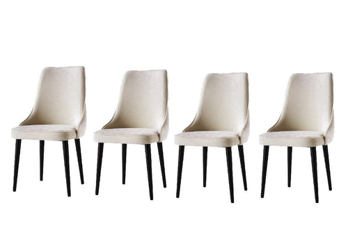 Set di 4 sedie da pranzo in velluto Seyhan 3 Crema