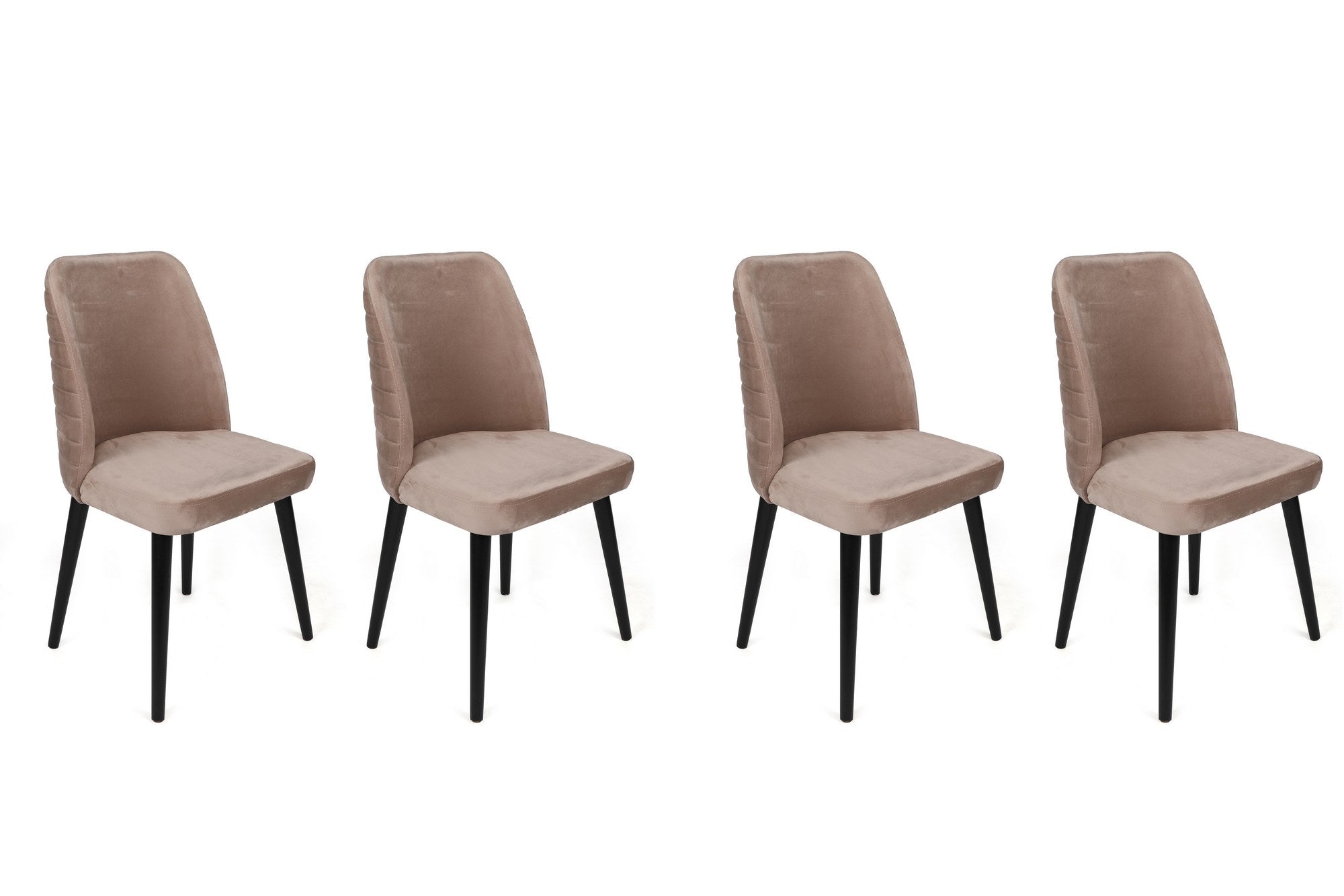 Set di 4 sedie da pranzo in velluto Tutku 304-V4 Beige