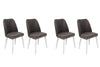 Set di 4 sedie da pranzo in velluto Tutku 321-V4 Antracite