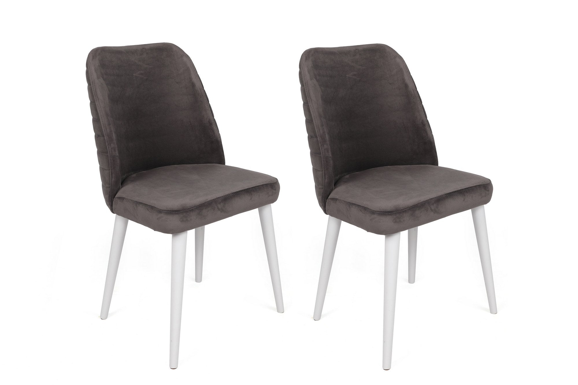 Set di 4 sedie da pranzo in velluto Tutku 321-V4 Antracite (3)