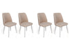 Set di 4 sedie da pranzo in velluto Tutku 326-V4 Crema