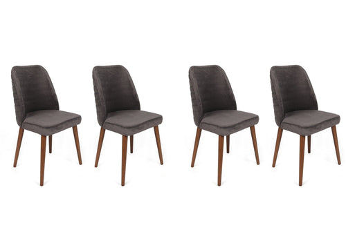 Set di 4 sedie da pranzo in velluto Tutku 341-V4 Antracite