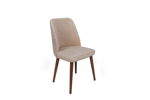 Set di 4 sedie da pranzo in velluto Tutku 346-V4 Crema (1)