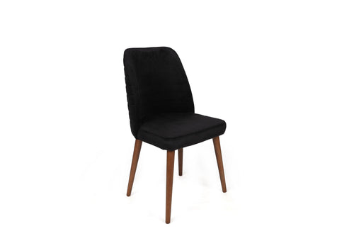 Set di 4 sedie da pranzo in velluto Tutku 351-V3 Nero (1)
