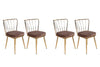Set di 4 sedie da pranzo in velluto Yıldız-927 V4 Marrone