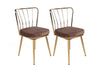 Set di 4 sedie da pranzo in velluto Yıldız-927 V4 Marrone (3)