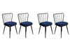Set di 4 sedie da pranzo in velluto Yıldız-944 V4 Blu