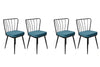 Set di 4 sedie da pranzo in velluto Yıldız-952 V4 Blu