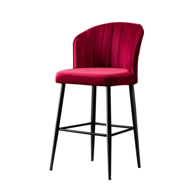 Set di 4 sgabelli da bar in velluto Rubi Bordeaux (2)