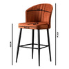 Set di 4 sgabelli da bar in velluto Rubi Crema (2)