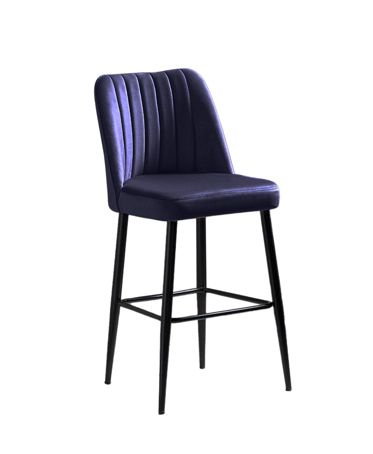 Set di 4 sgabelli da bar in velluto Vento Blu (2)