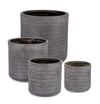 Set di 4 vasi da fiori Tressage Cyl Antracite