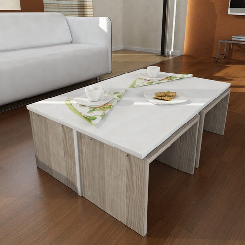Set di 5 tavolini da caffè Chest Quercia (1)