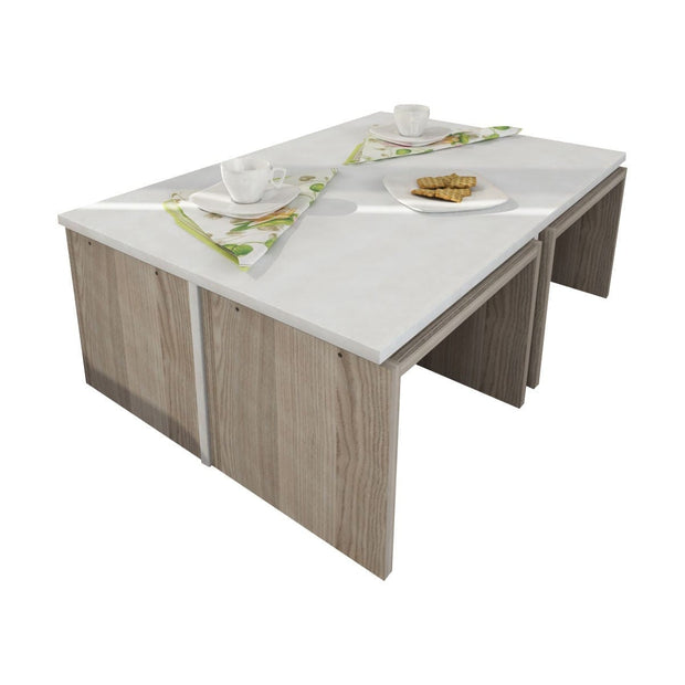 Set di 5 tavolini da caffè Chest Quercia (2)