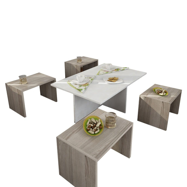 Set di 5 tavolini da caffè Chest Quercia (3)
