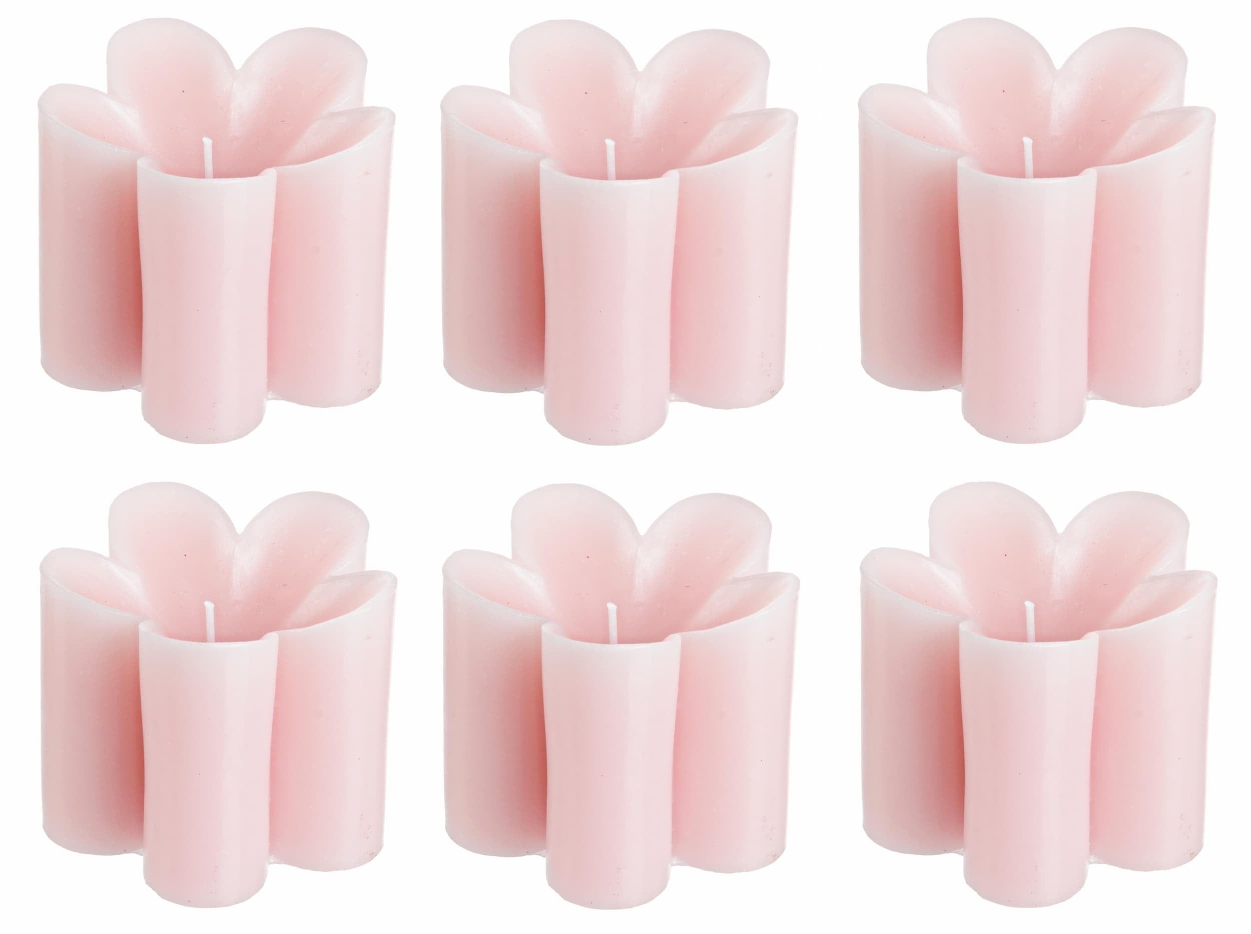 Set di 6 candele decorative Flower Rosa