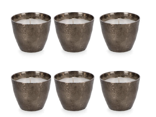 Set di 6 candele decorative Lathe Shaped A Antracite