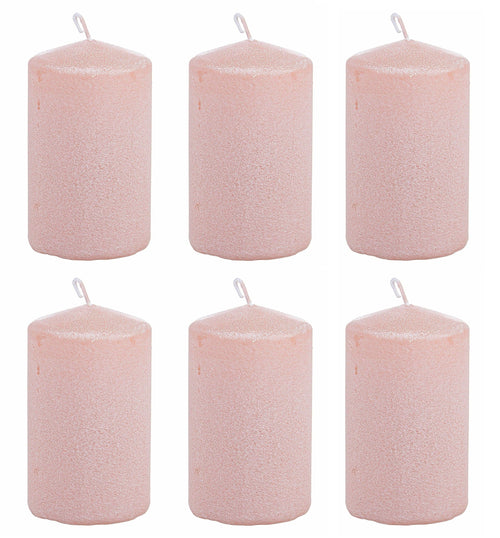 Set di 6 candele decorative Powder Rosa