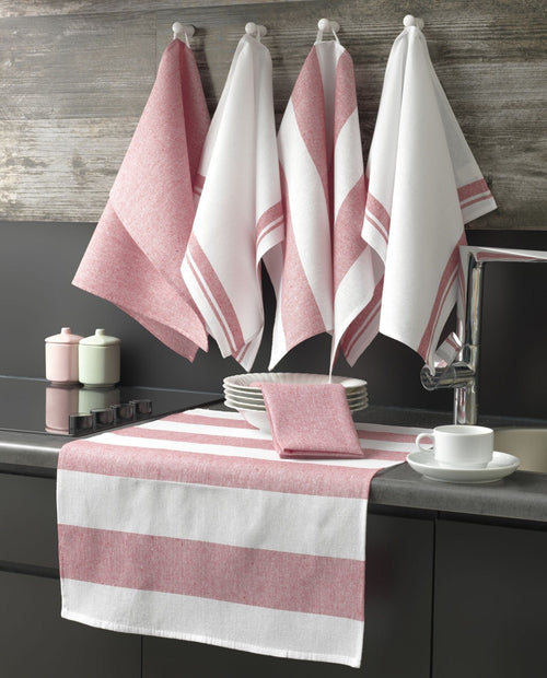 Set di 6 Strofinacci in cotone Pecete Rosa, 45 x 60 cm